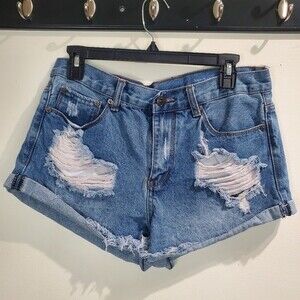 Denim Colab Saltwater & Song distressed jean short cut offs size 29